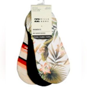 “NEW” 3pk BILLABONG PARADISE NO SHOW SOCKS SIZE 9-11